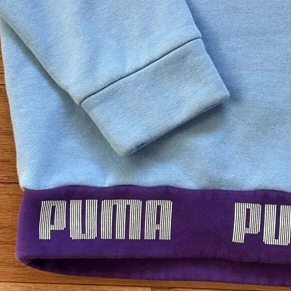 Puma Manchester City FC Soccer Crewneck Sweater Mens Size Medium Blue Sweatshirt - Picture 4 of 13